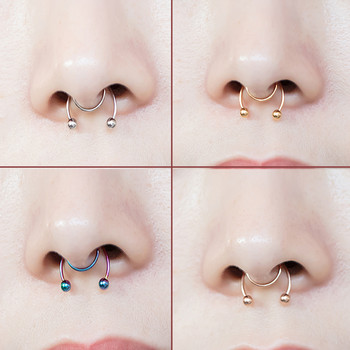 1 бр. Нов стил Antlers Shape Nose Ring Punk Nose Clip Неръждаема стомана Назална преграда False Tragus Faux Pregrada Бижута за пиърсинг на тялото