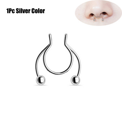 1 ks nový štýl parožia tvar nosového krúžku punková nosová spona z nehrdzavejúcej ocele nosová septum falošný tragus falošná septum piercing šperky