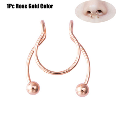 1 ks nový štýl parožia tvar nosového krúžku punková nosová spona z nehrdzavejúcej ocele nosová septum falošný tragus falošná septum piercing šperky