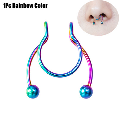 1 ks nový štýl parožia tvar nosového krúžku punková nosová spona z nehrdzavejúcej ocele nosová septum falošný tragus falošná septum piercing šperky
