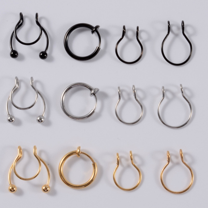 1 ks nový štýl parožia tvar nosového krúžku punková nosová spona z nehrdzavejúcej ocele nosová septum falošný tragus falošná septum piercing šperky
