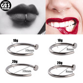 1 ks titánové dámske krúžky na pery, lekársky krúžok do nosa, falošný krúžok do nosa, piercing do septa, klip na ústa, falošný piercing do tela, klip na krúžky