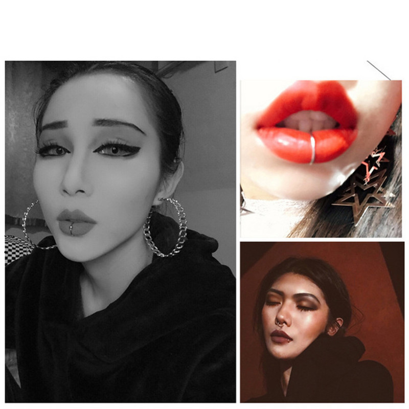 1 ks titánové dámske krúžky na pery, lekársky krúžok do nosa, falošný krúžok do nosa, piercing do septa, klip na ústa, falošný piercing do tela, klip na krúžky