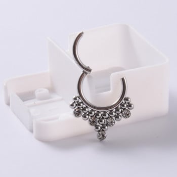 1PC 16G стоманени сегментни шарнирни пръстени с кристален пиърсинг Nariz Septum Clicker Labret Пръстени Обеци за нос Пиърсинг Бижута за тяло