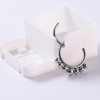 1PC 16G стоманени сегментни шарнирни пръстени с кристален пиърсинг Nariz Septum Clicker Labret Пръстени Обеци за нос Пиърсинг Бижута за тяло