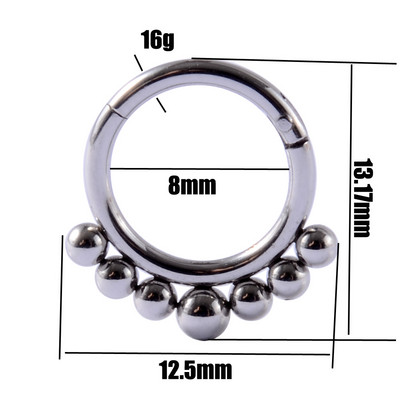 1 buc. Inele cu balamale cu segment de oțel 16G cu piercing de cristal Nariz Septum Clicker Labret Inele Cercei pentru nas Piercing Bijuterii pentru corp