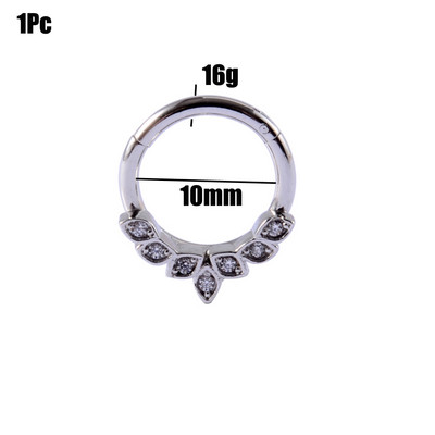 1 buc. Inele cu balamale cu segment de oțel 16G cu piercing de cristal Nariz Septum Clicker Labret Inele Cercei pentru nas Piercing Bijuterii pentru corp