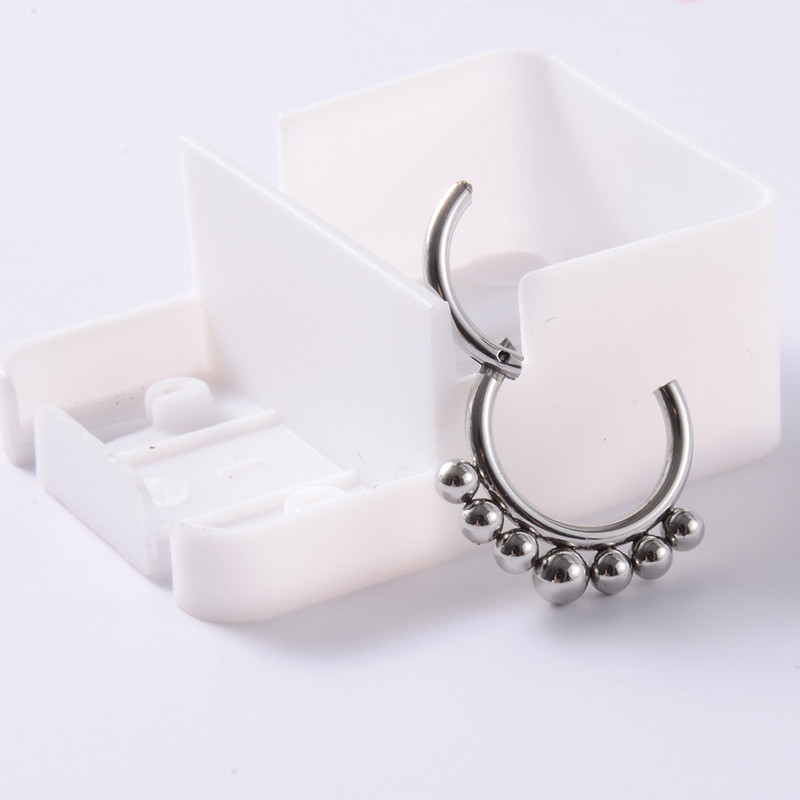 1 buc. Inele cu balamale cu segment de oțel 16G cu piercing de cristal Nariz Septum Clicker Labret Inele Cercei pentru nas Piercing Bijuterii pentru corp