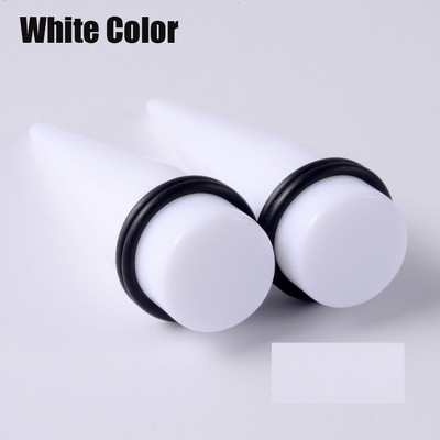 Par prozirnih CRNIH čepića za konus za uho Stretch Expander Gauge Akrilni piercingi Ružičasto zelene naušnice od mesa Nakit za tijelo