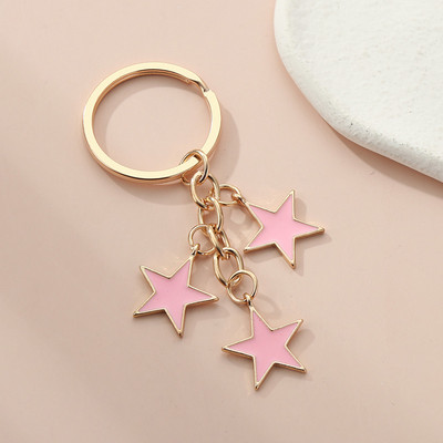 Roztomilý smaltovaný prívesok na kľúče s hviezdou a pentagramom, viacfarebný prívesok na kľúče s hviezdami, darčeky pre priateľstvo pre ženy a mužov, ručne vyrábané šperky.