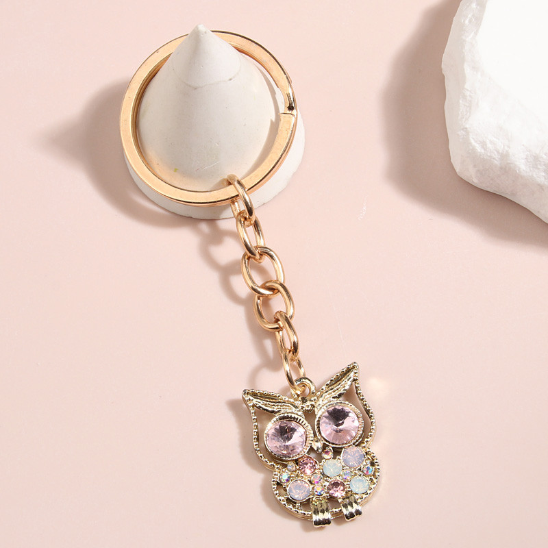 Roztomilý zvierací prívesok na kľúče s sovou, krištáľový prívesok na kľúče, smaltované prívesky na kľúče, suvenírové darčeky pre ženy, mužov, kabelky, doplnky, kľúče od auta, DIY šperky