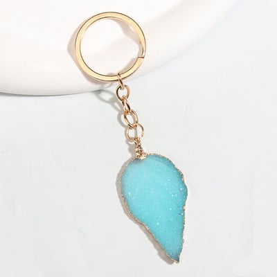 Breloc cu frunze noi, cu frunze de copac, breloc din rășină, cadouri de suvenir pentru femei, bărbați, chei cay, bijuterii simple, lucrate manual, DIY