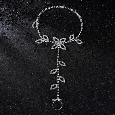 Mireasa cu strasuri gleznele cu flori pentru femei, la moda, farmec inel pentru picioare, bratara Tobillera pe picior, ciucuri, bijuterii pentru picior de plaja.