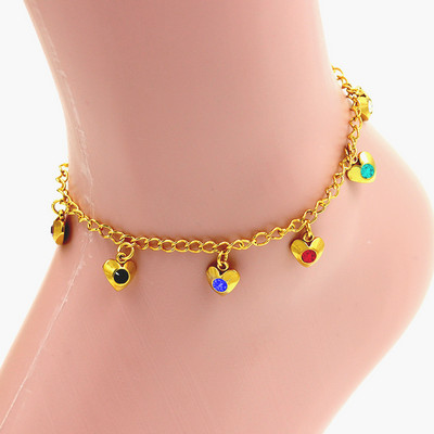LUXUKISSKIDS Bratari de glezna de vara pentru femeie Transport gratuit AAA zirconiu cubic glezna pe picior Brelocuri colorate bijuterii vintage