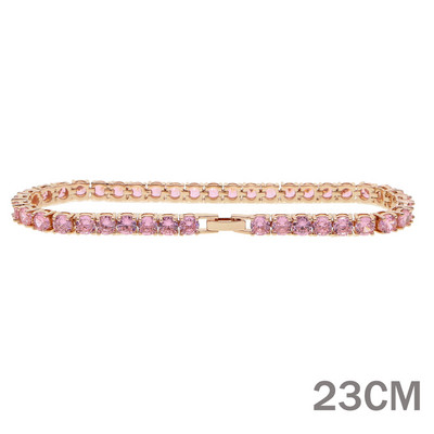 Nové 5A CZ zirkónové prívesky na členok Iced Out Bling Rose Gold Silver Farba Pink CZ 5mm tenisová retiazka na členok pre ženy Šperky