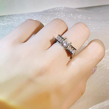 НОВ Винтидж геометричен кръгъл овален пълен диамантен пръстен за двойка за жени Супер искрящ кристал Подарък за Свети Валентин Парти бижута