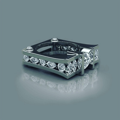 NAUJI vintažinis geometrinis apvalus ovalus pilnas deimantinis žiedas moterims Super putojantis krištolinis Valentino dienos dovanų vakarėlio papuošalas