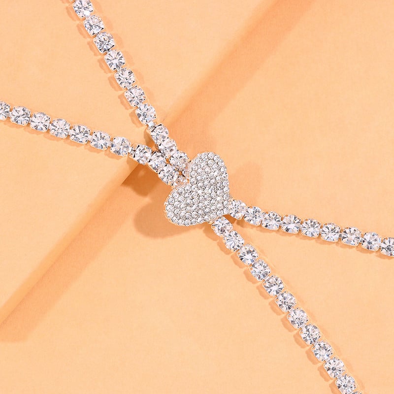 Brățară de gleznă cu toc înalt în cruce de inimă, talpă înfășurată, bijuterii pentru picior de modă pentru femei, cadou cu lanț de pantofi pentru picior cu stras