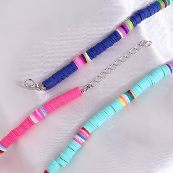 Нови цветни глезени от мека глина за жени 6MM Rainbow от полимерна глина, подреждаща се една върху друга, верижка от мъниста, гривна за глезена Boho Beach Jewelry