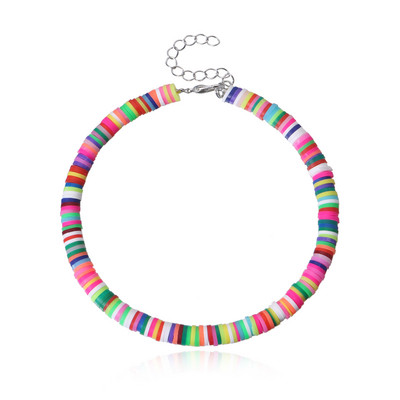 Nové farebné mäkké hlinené náramky na členok pre ženy 6MM dúhový polymérový íl stohovateľný korálkový retiazkový náramok na členok Boho plážové šperky
