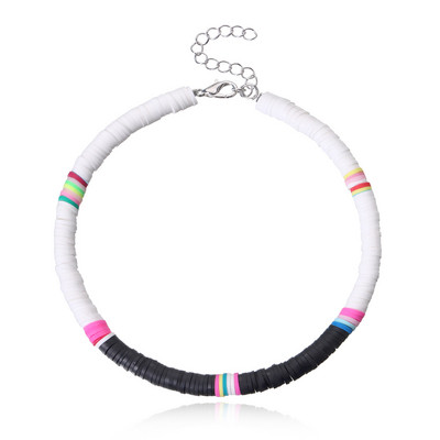 Nové farebné mäkké hlinené náramky na členok pre ženy 6MM dúhový polymérový íl stohovateľný korálkový retiazkový náramok na členok Boho plážové šperky