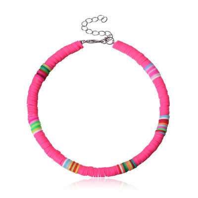 Nové farebné mäkké hlinené náramky na členok pre ženy 6MM dúhový polymérový íl stohovateľný korálkový retiazkový náramok na členok Boho plážové šperky
