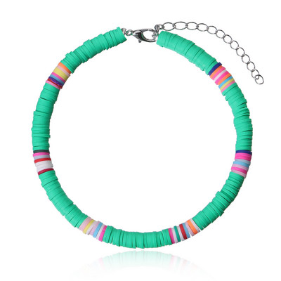 Nové farebné mäkké hlinené náramky na členok pre ženy 6MM dúhový polymérový íl stohovateľný korálkový retiazkový náramok na členok Boho plážové šperky