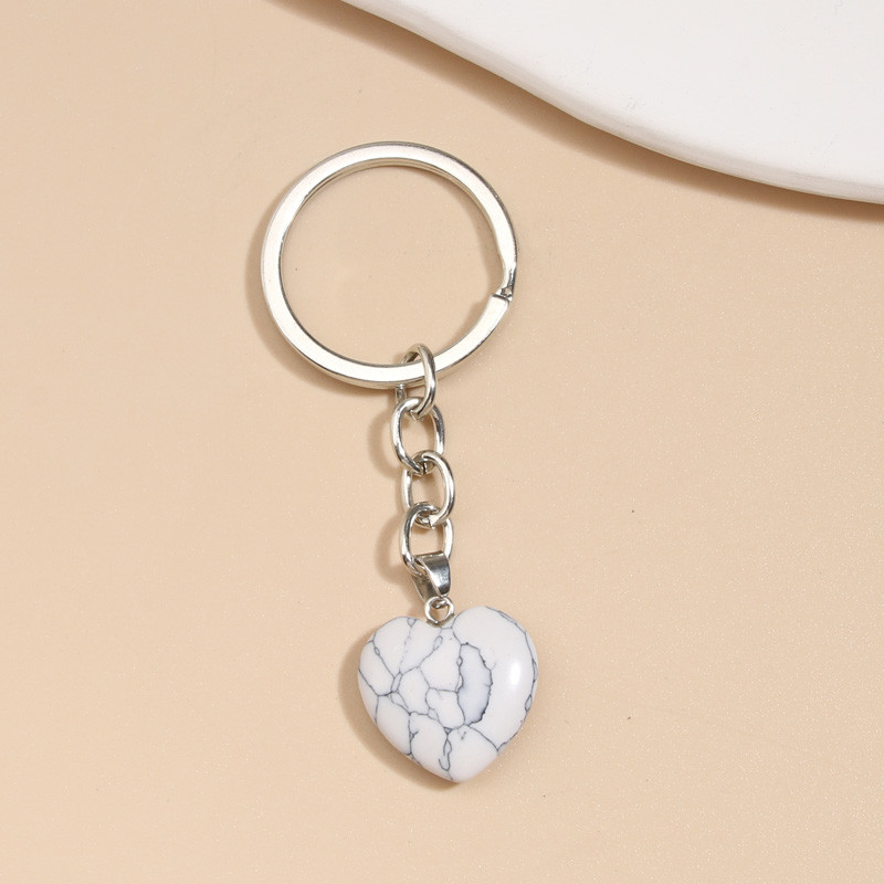 5 farieb Srdce Prírodný krištáľ Kremeň Kameň Kľúčenka Láska Kľúčenka pre ženy Dievčatá Kabelka Doplnok DIY Ručne vyrobené šperky