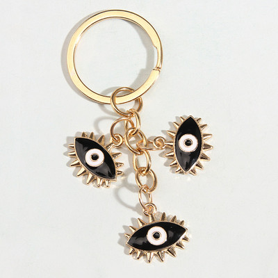 Punková smaltovaná kľúčenka s okom a mihalnicami, okrúhle kľúčenky, suvenírové darčeky pre ženy, mužov, kabelky, doplnky, DIY, jednoduché šperky
