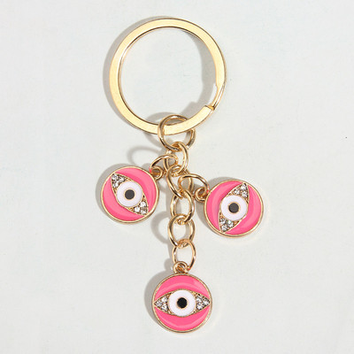Punková smaltovaná kľúčenka s okom a mihalnicami, okrúhle kľúčenky, suvenírové darčeky pre ženy, mužov, kabelky, doplnky, DIY, jednoduché šperky