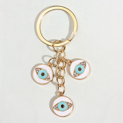 Punková smaltovaná kľúčenka s okom a mihalnicami, okrúhle kľúčenky, suvenírové darčeky pre ženy, mužov, kabelky, doplnky, DIY, jednoduché šperky