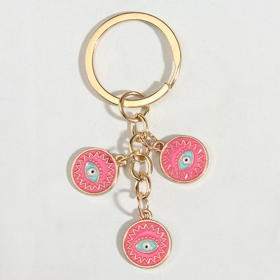 Punková smaltovaná kľúčenka s okom a mihalnicami, okrúhle kľúčenky, suvenírové darčeky pre ženy, mužov, kabelky, doplnky, DIY, jednoduché šperky