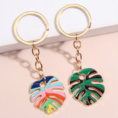 Krásny farebný prívesok na kľúče s listami, smaltované prívesky na kľúče, darčeky pre priateľstvo pre ženy, mužov, kabelky, doplnky, DIY šperky