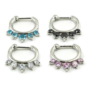1 ks nerezové oceľové krúžky s CZ drahokamom Stepum nosový kliker kruhové krúžky pupok pery bradavky tragus chrupavka prsteň telové šperky retainery 16g