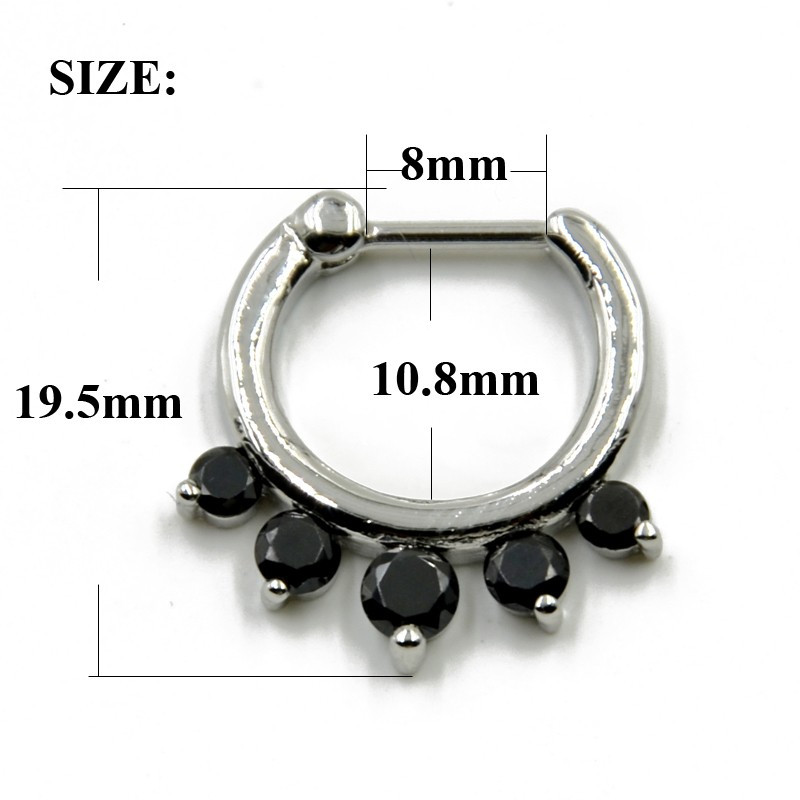 1 ks nerezové oceľové krúžky s CZ drahokamom Stepum nosový kliker kruhové krúžky pupok pery bradavky tragus chrupavka prsteň telové šperky retainery 16g
