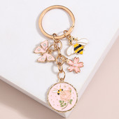 Breloc drăguț emailat fluture albină floare breloc de grădină breloc de grădină cadouri suvenir pentru femei fete bijuterii lucrate manual