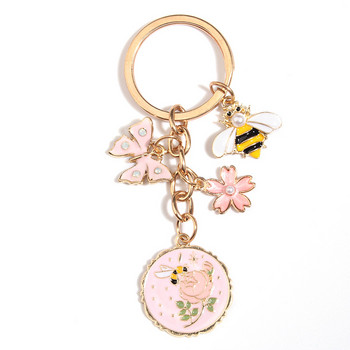 Χαριτωμένο μπρελόκ από σμάλτο πεταλούδα μελισσών λουλούδι μπρελόκ Κήπος Μπρελόκ Δώρα για γυναίκες κορίτσια DIY Χειροποίητα κοσμήματα