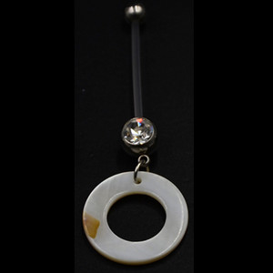 1 ks bioplastové flexibilné tehotenské piercing do pupka s drahokamom CZ, visiace piercingové šperky s dúhovou rybičkou