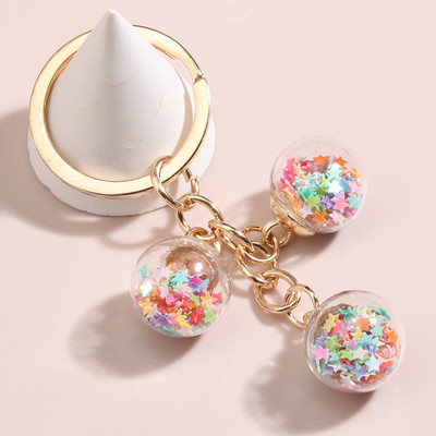 Nový dizajn šperkov, kľúčenka s farebným pentagramom, sklenenými korálkami, kľúčenka s hviezdou pre ženy a mužov, ručne vyrobené šperky.