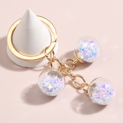 Nový dizajn šperkov, kľúčenka s farebným pentagramom, sklenenými korálkami, kľúčenka s hviezdou pre ženy a mužov, ručne vyrobené šperky.