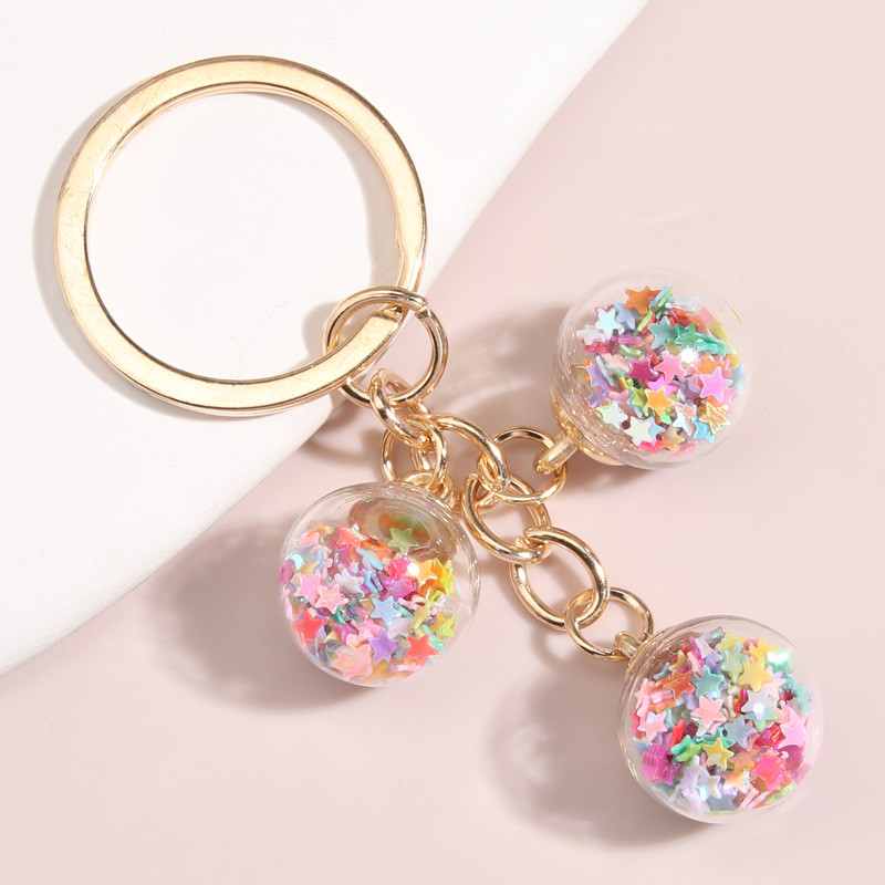 Nový dizajn šperkov, kľúčenka s farebným pentagramom, sklenenými korálkami, kľúčenka s hviezdou pre ženy a mužov, ručne vyrobené šperky.