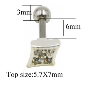 1 buc Opal de flori CZ Gem Tragus Cartilaj Barbell Top Cercei Stud Ureche Superioară Moda Ureche Labret Body Piercing Bijuterii 16 Gauge