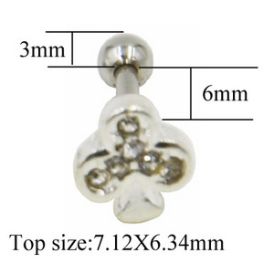 1 buc Opal de flori CZ Gem Tragus Cartilaj Barbell Top Cercei Stud Ureche Superioară Moda Ureche Labret Body Piercing Bijuterii 16 Gauge