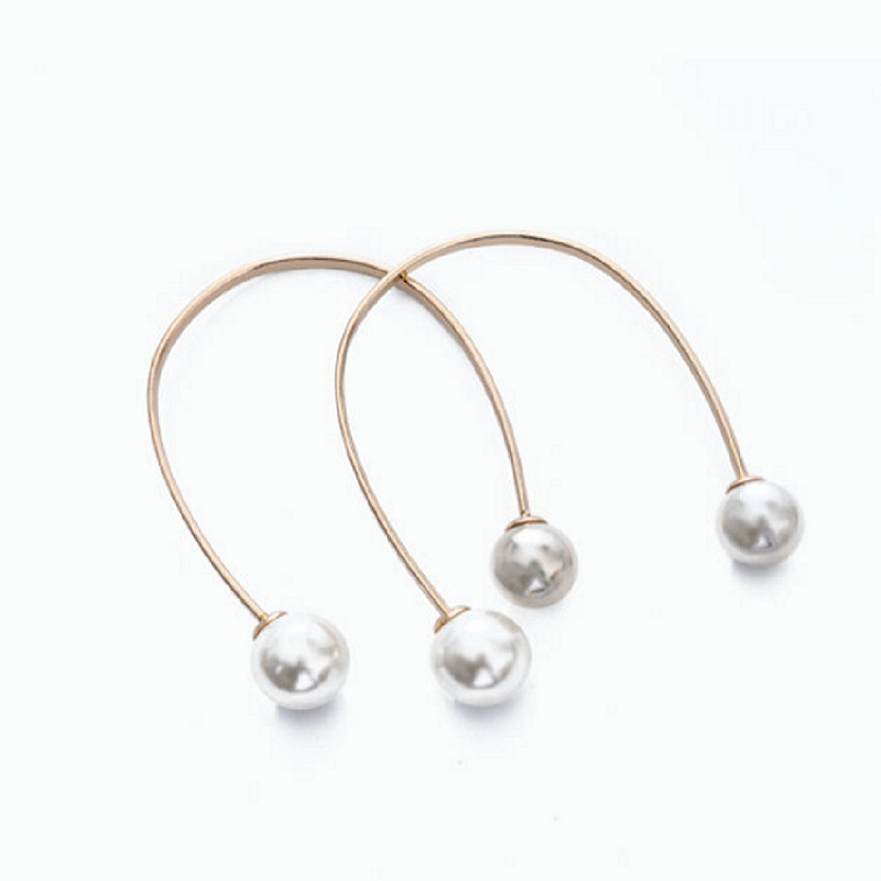 Pantofi cu toc inalt Sireturi Moda culoare sampanie Perla in forma de U Toc anti-cadere Sireturi detasabile Pantofi de dama Accesorii de bijuterii