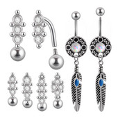 1 Buc Captorul de Vise Inel Buric Piercing Cristal de Zircon Reverse Buric Unghii Stud Danging Buric Bar pentru Femei Bijuterii pentru corp