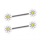 2 buc. Piercing pentru mamelon floare de soare Helix Piercing Inele sexy pentru bară pentru mamelon Industrial Barbell Ureche Femei Cadou Bijuterii pentru corp 14gX14mm