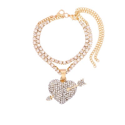 Flatfoosie 2 buc/set gotic hip hop UZI pistol pandantiv gleznă pentru femei brățară de gleznă cu stras strălucitor 2021 bijuterii cu lanț desculț