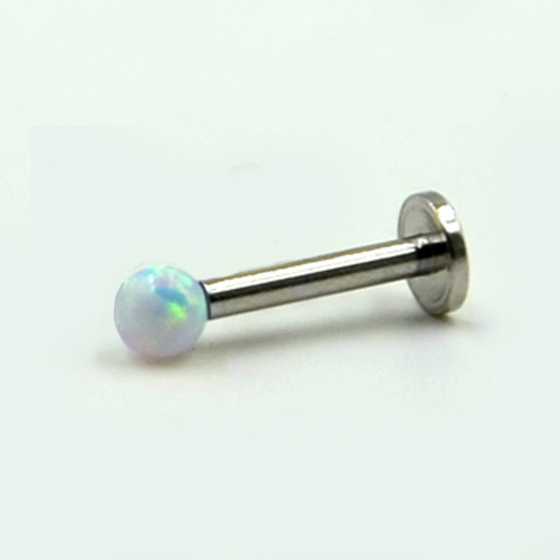 1 buc. Inel pentru buze alb Fire&Sonw Opal, din oțel, cu filet intern, pentru cercei labret, bijuterii pentru piercing pentru buze pentru cartilajul tragus 16g