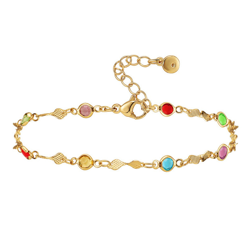 gleznă placată cu aur real de 18 kt. piatră de naștere, zircon, gleznă cu cristal, norocos, ochi rău, inimă, bijuterii, cadou pentru femei, fete, mamă, soră