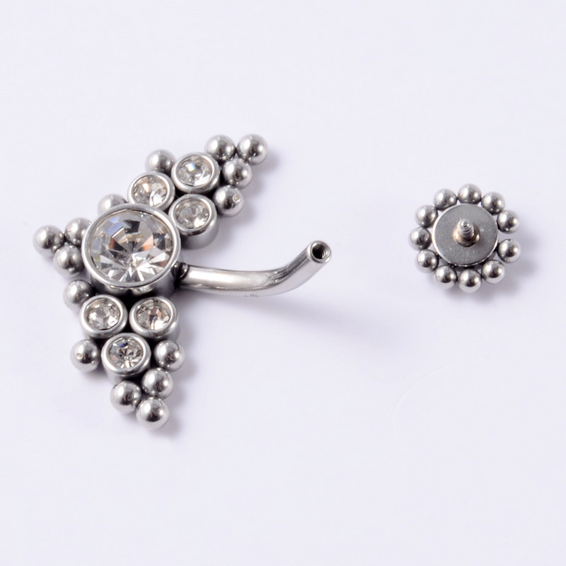 1 buc Piercing pentru buric de culoare aur și argint Nombril Ombligo Cluster Aripi Clopot Buttion Inele pentru buric Bijuterii drăguțe pentru corp pentru femei